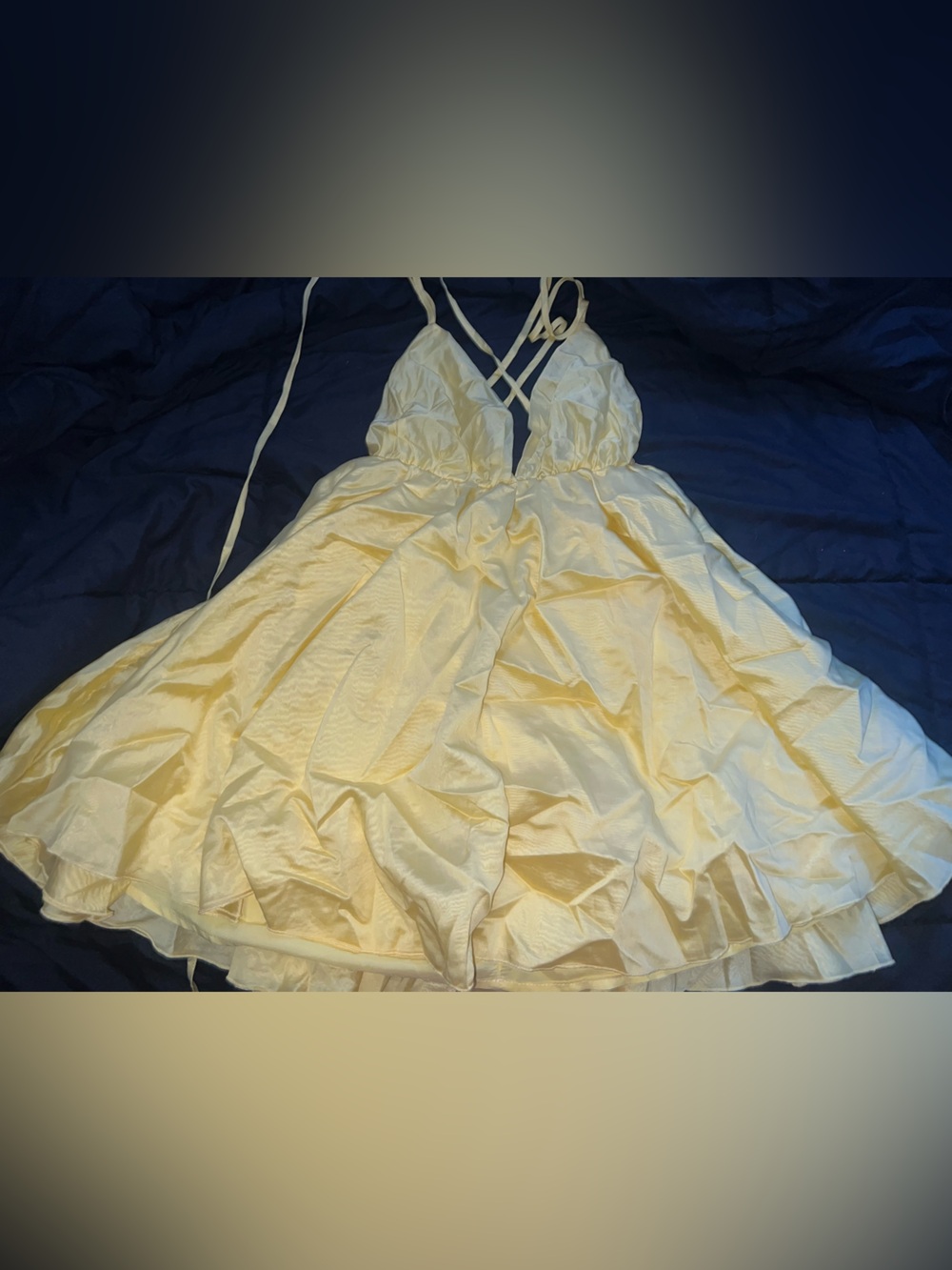 Yellow Ruffled dress with Strappy Back